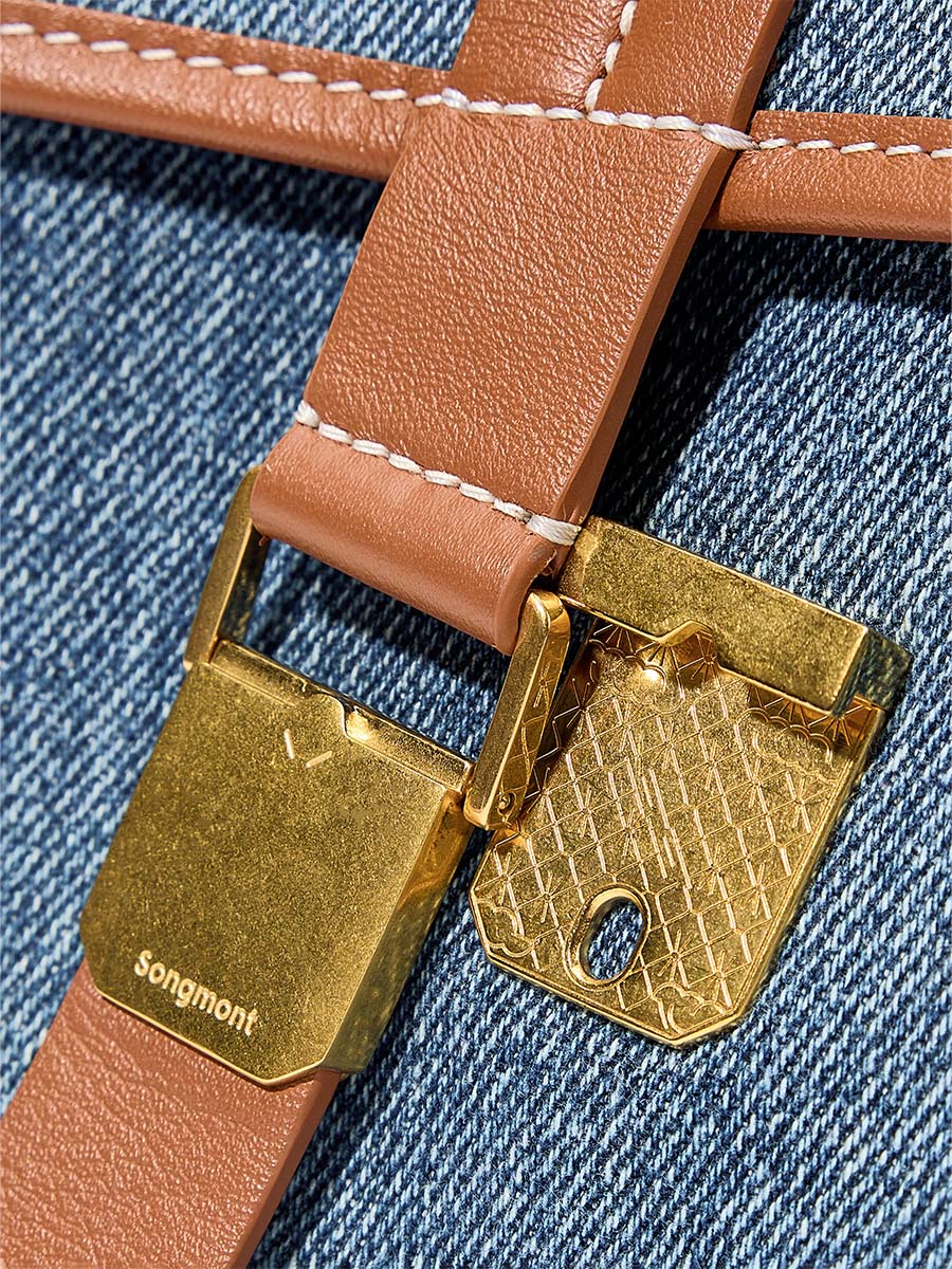 The Small Shan Satchel Bag - Denim