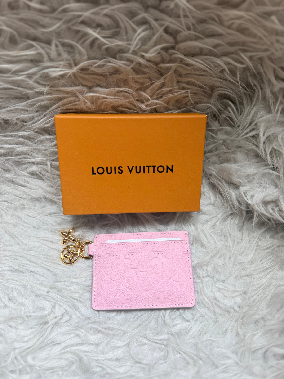 (Readystock) LV Charms Card Holder - Pink