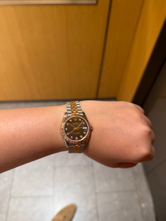 Rolex Lady-Datejust Oyster, 28 mm, Oystersteel and Everose Gold