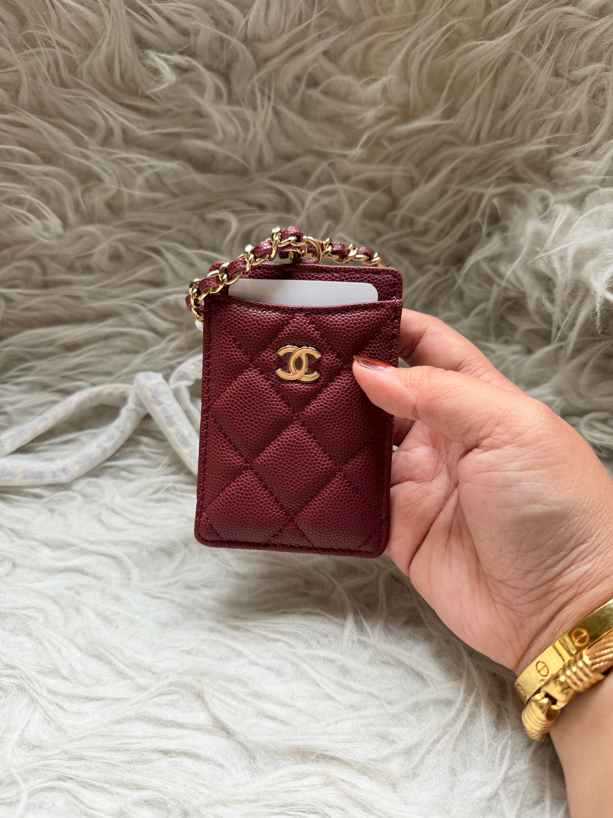 (Readystock) Chanel Lanyard - Burgundy