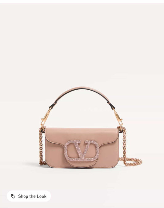 Valentino Garavani Small Locò Crystal-Embellished Shoulder Bag