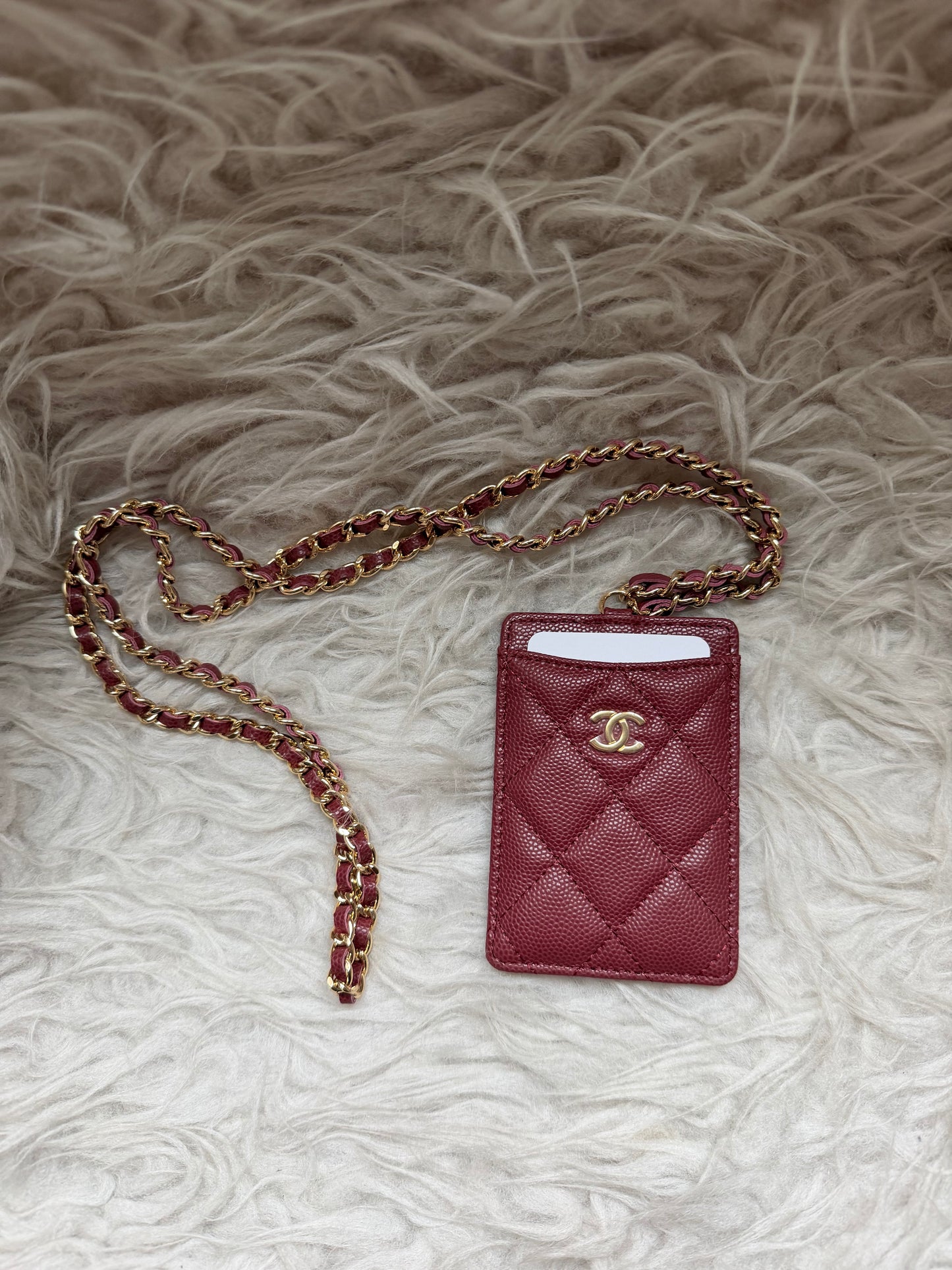 (Readystock) Chanel Lanyard - Burgundy