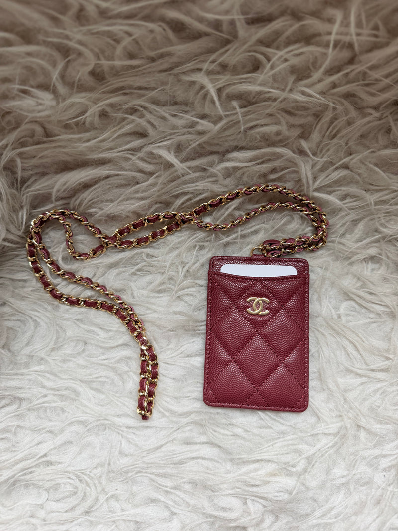 (Readystock) Chanel Lanyard - Burgundy