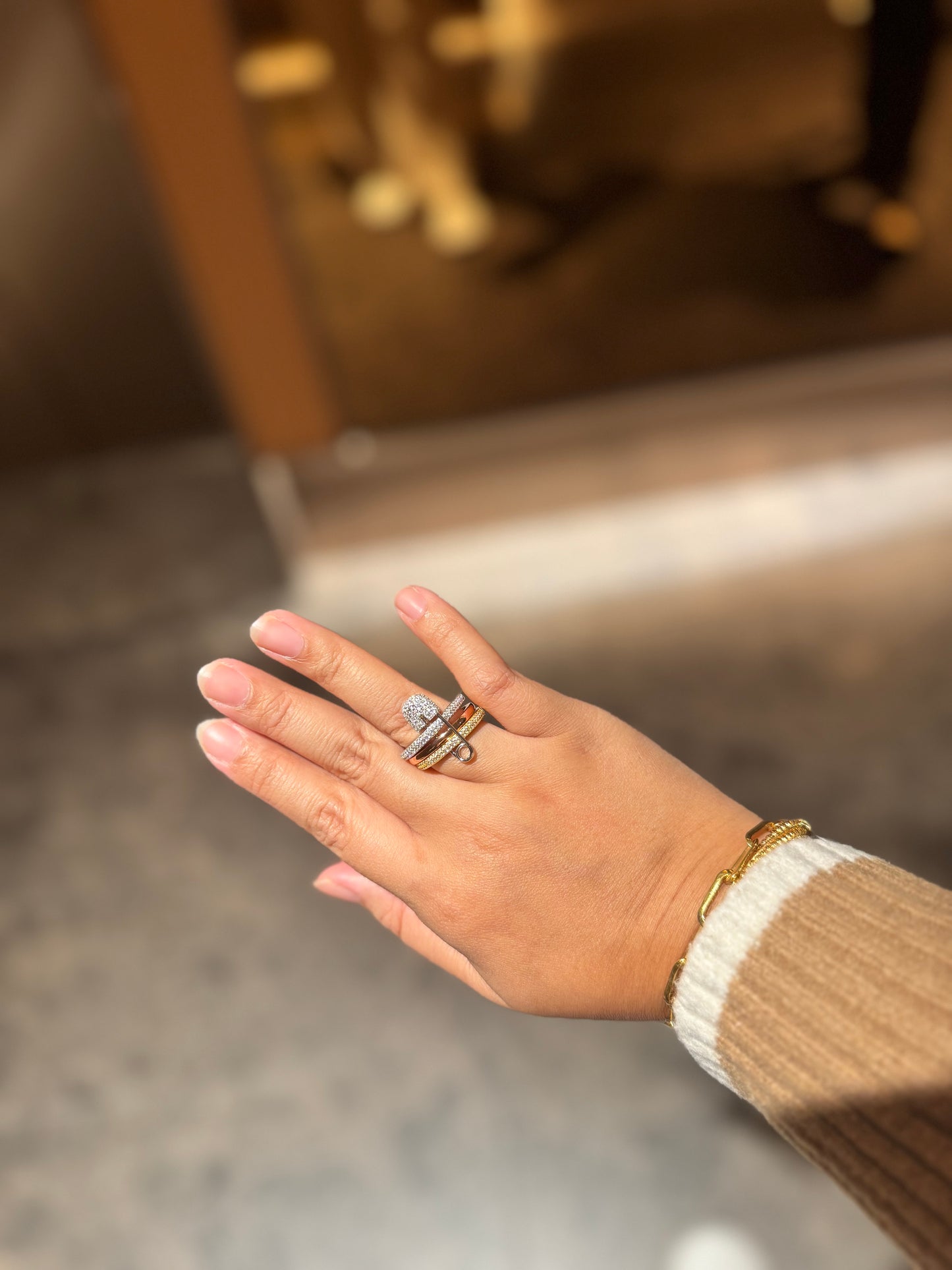 APM Triple Hoop Safety Pin Ring