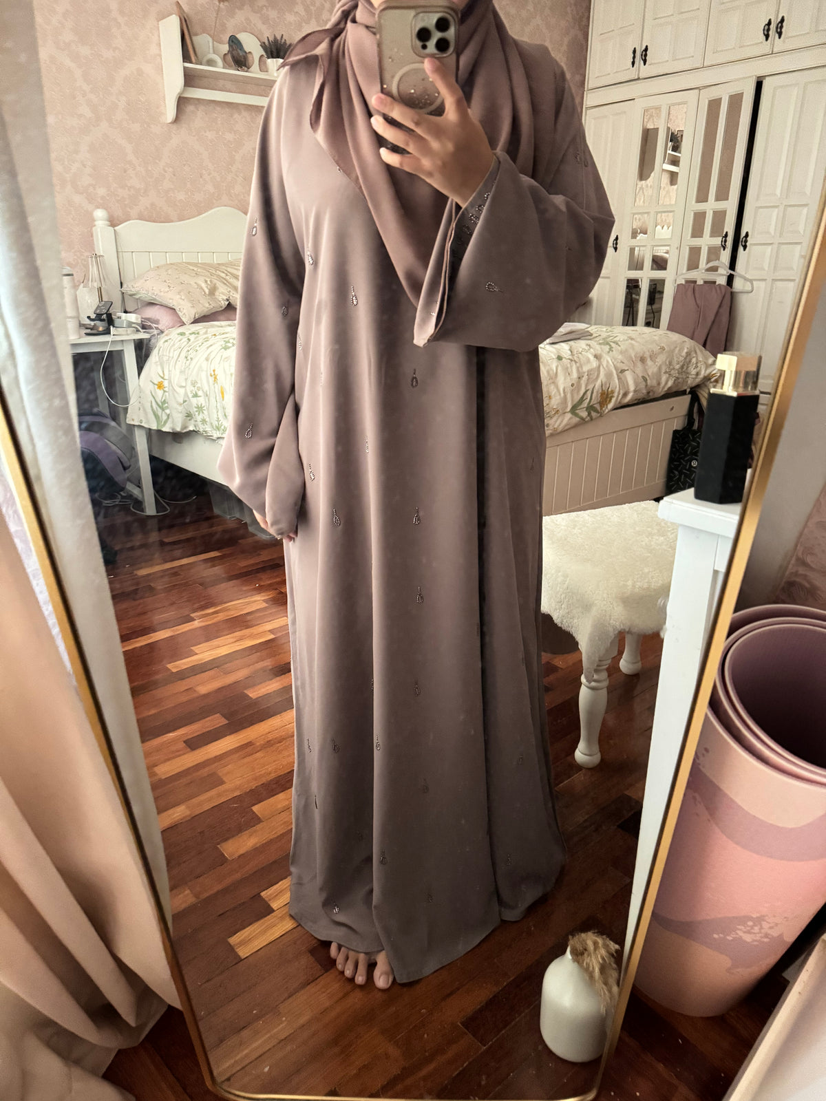 (Readystock) Jubah Swarvoski - Grey