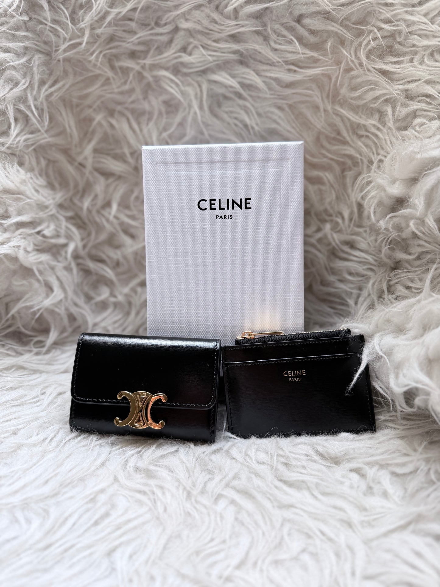Celine Compact Wallet - Triomphe in Shiny Calfskin