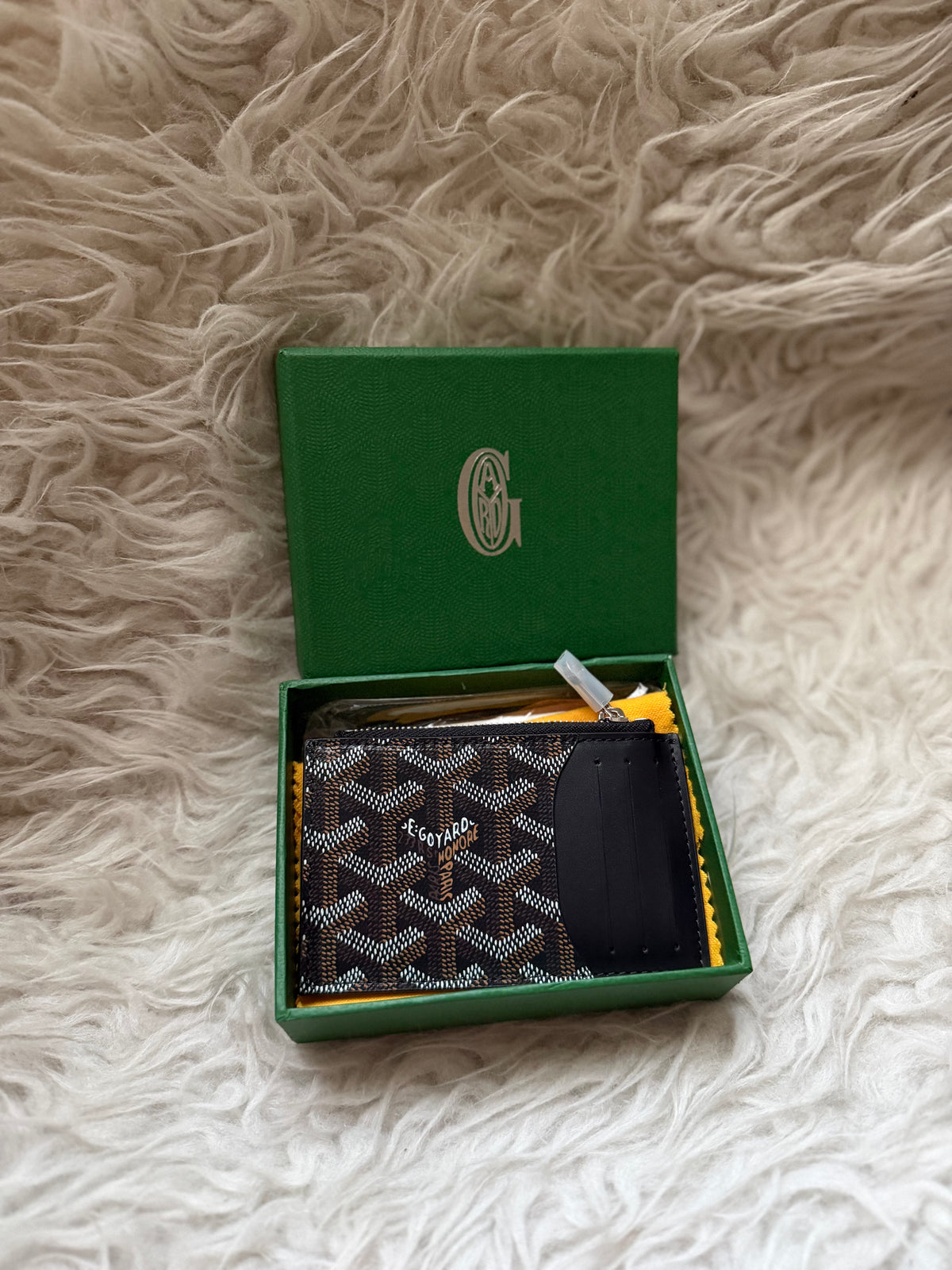 (Readystock) Goyard Bourbon Zipped Card Holder by- Black
