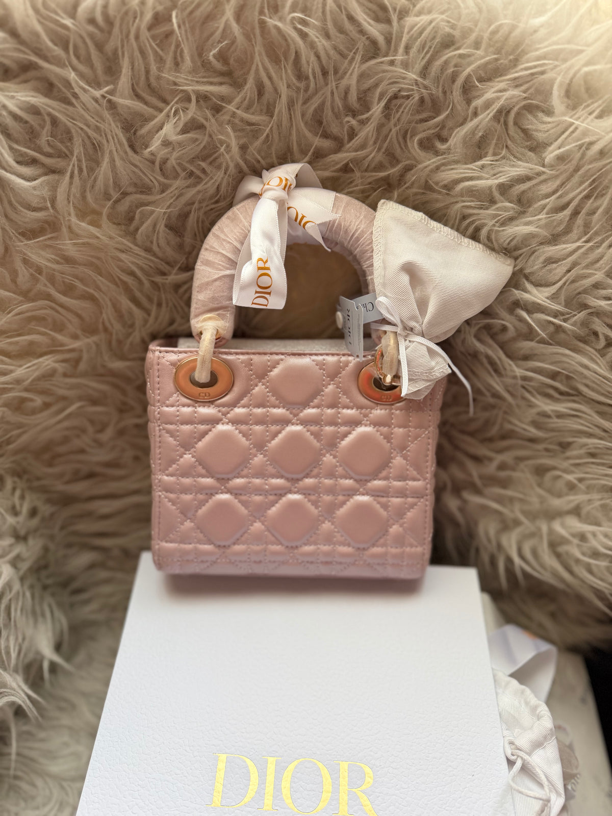 (Readystock SALE) Lady Dior Small - Pink Shiny