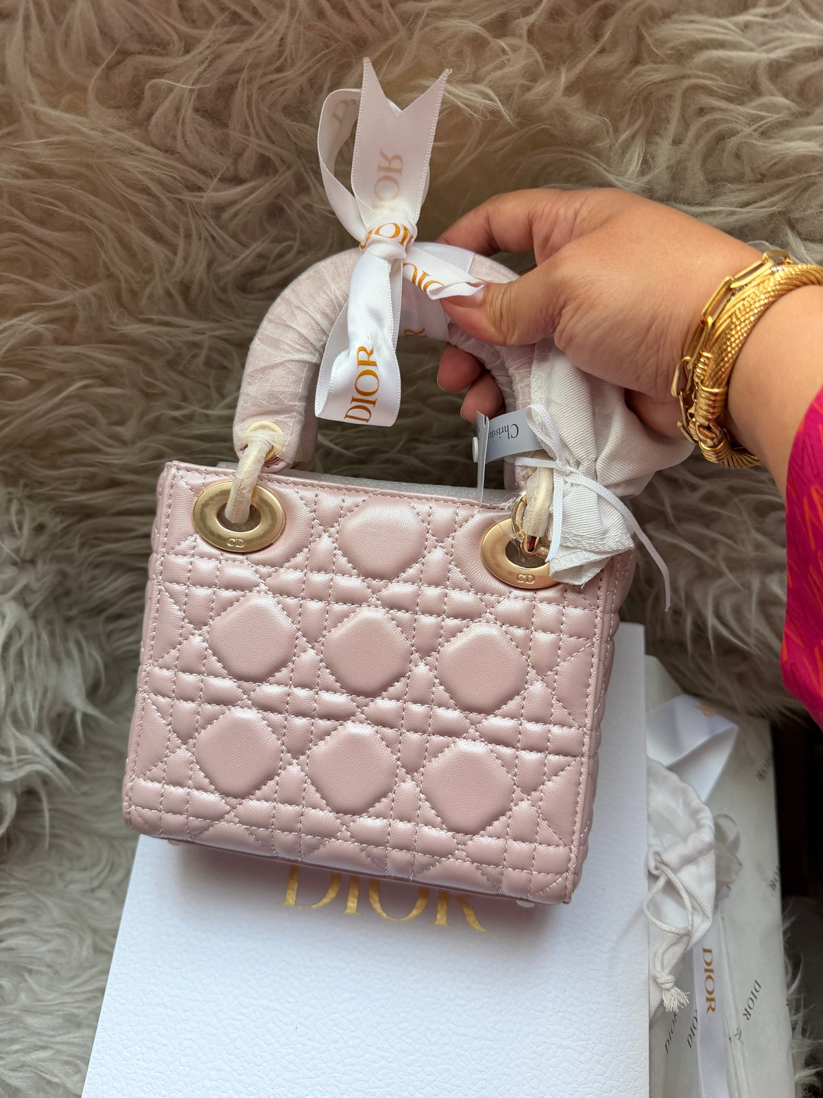 (Readystock SALE) Lady Dior Small - Pink Shiny