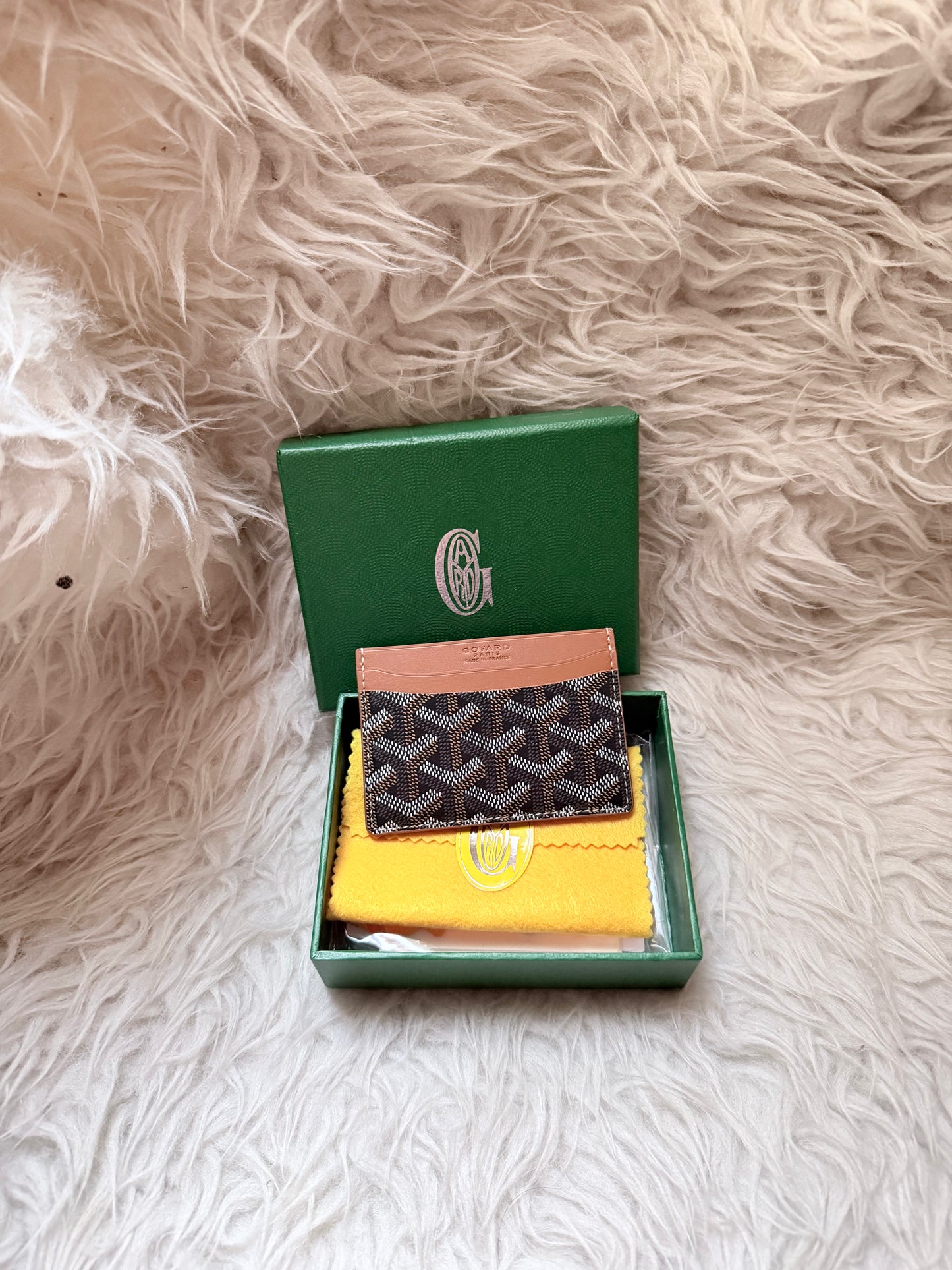 Goyard Card Holder - Black & Tan