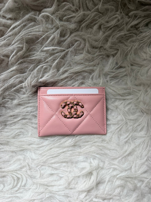 (Readystock) Chanel Quilted Lambskin Card Holder - Pink