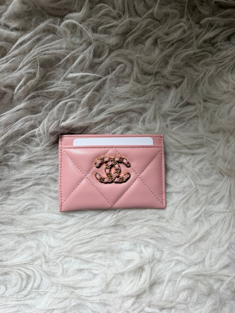 (Readystock) Chanel Quilted Lambskin Card Holder - Pink