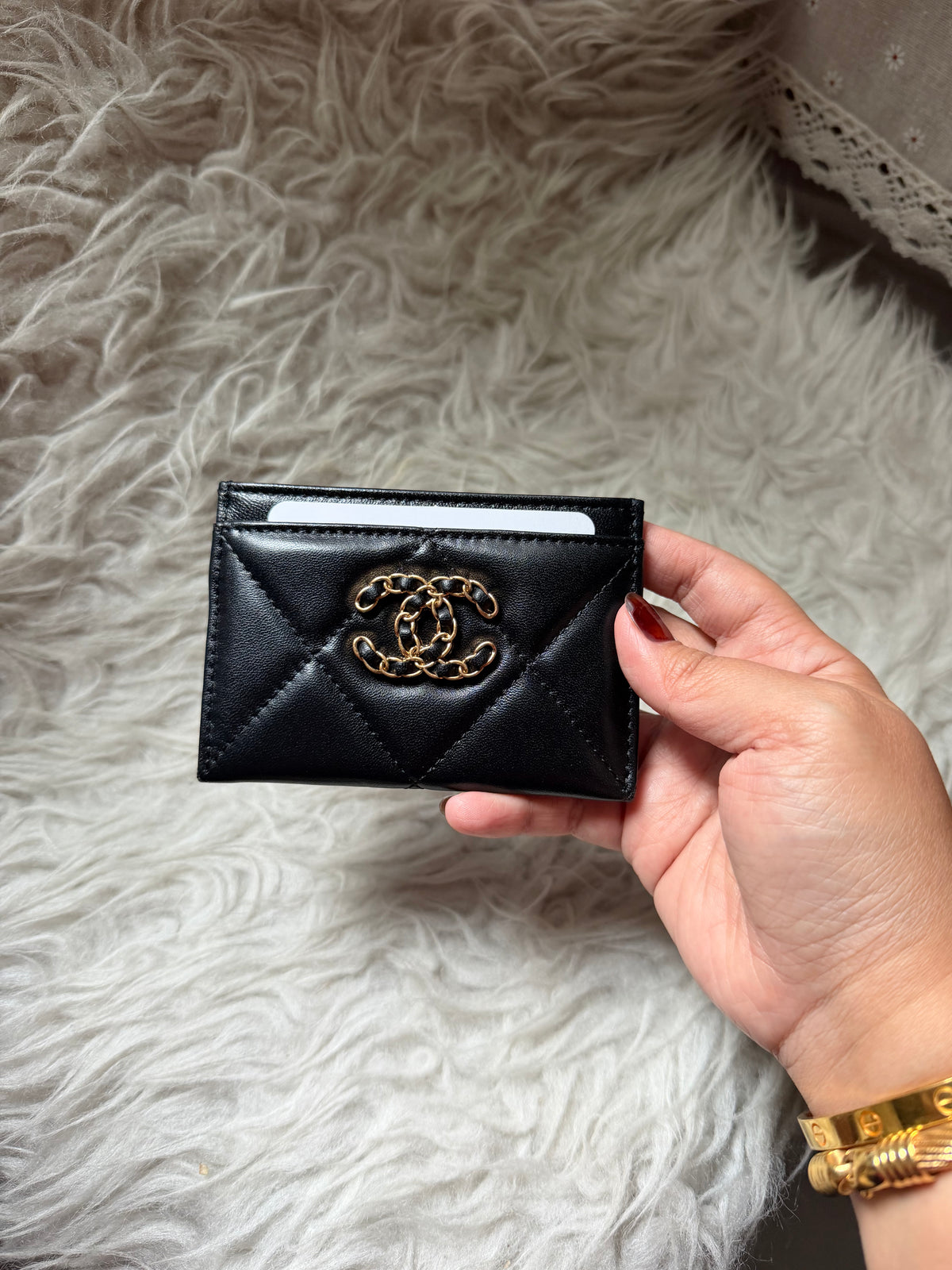 (Readystock) Chanel Quilted Lambskin Card Holder - Black