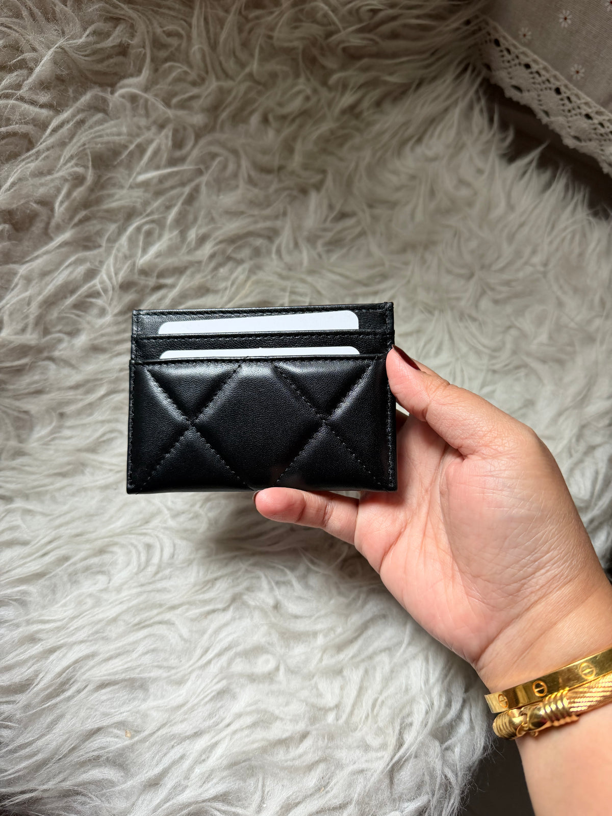 (Readystock) Chanel Quilted Lambskin Card Holder - Black