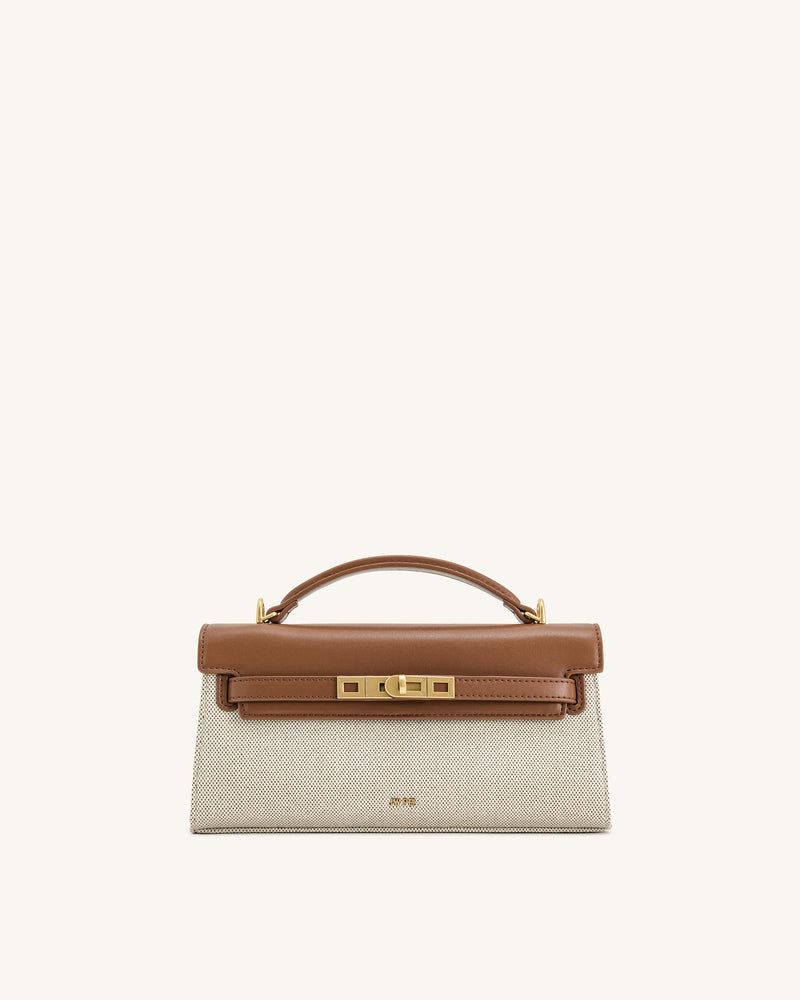 JW PEI Noor Top Handle Bag - Brown Canvas