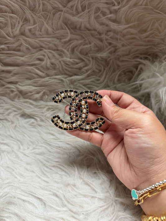 (Readystock) Chanel Brooch - Black Sparkly