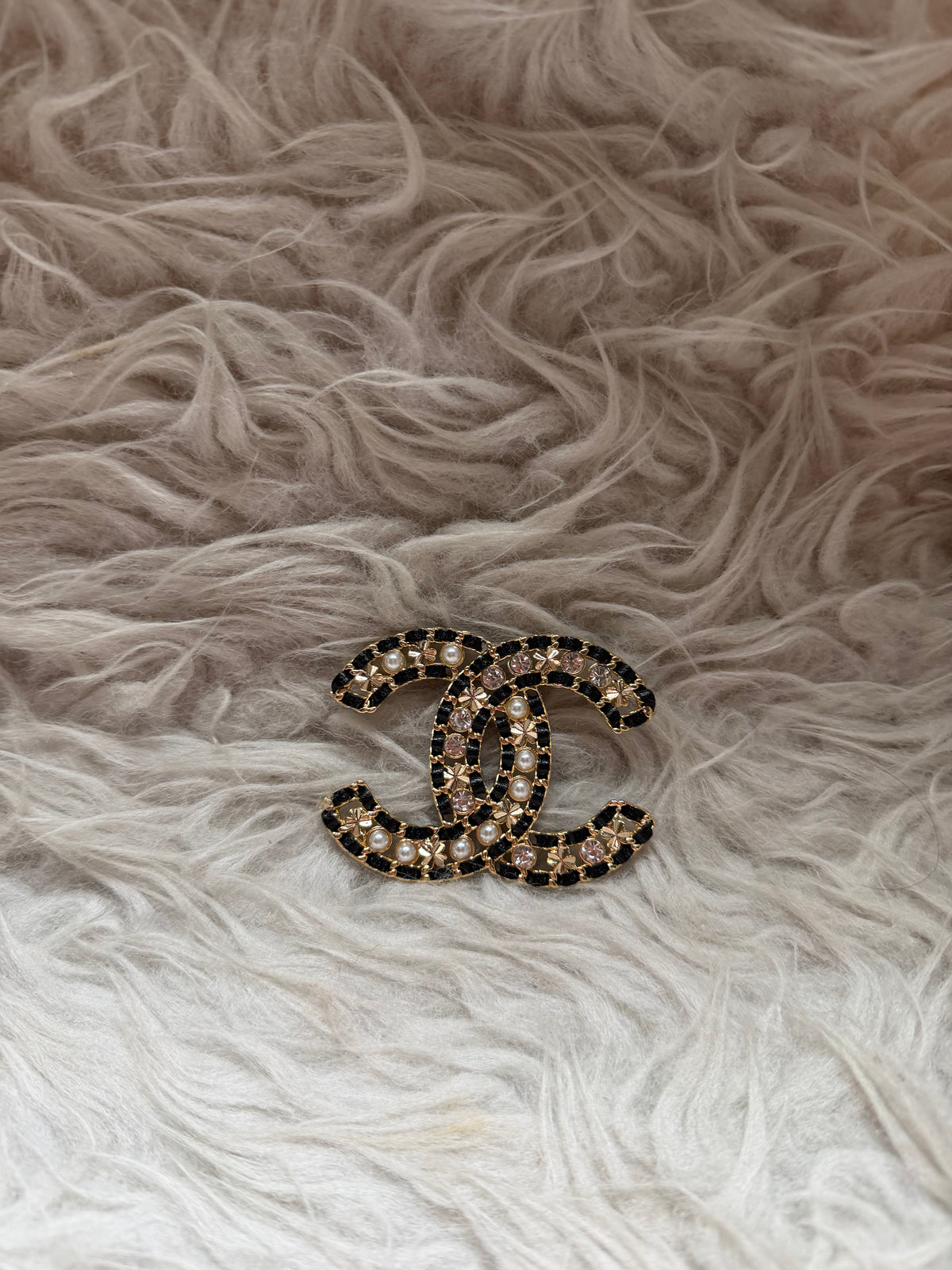 Chanel Brooch - Black Sparkly