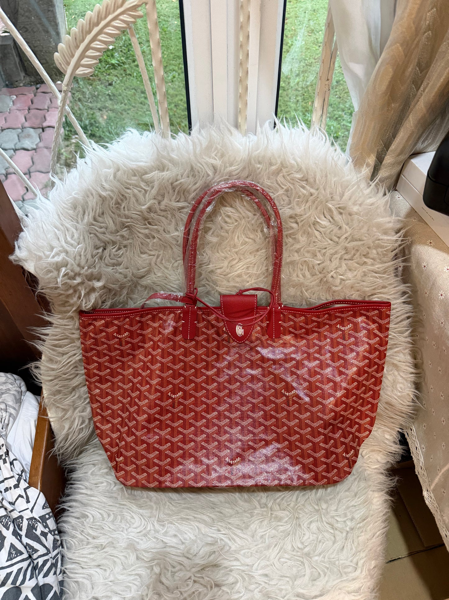 (Readystock)Goyard St Louis PM Canvas - Red