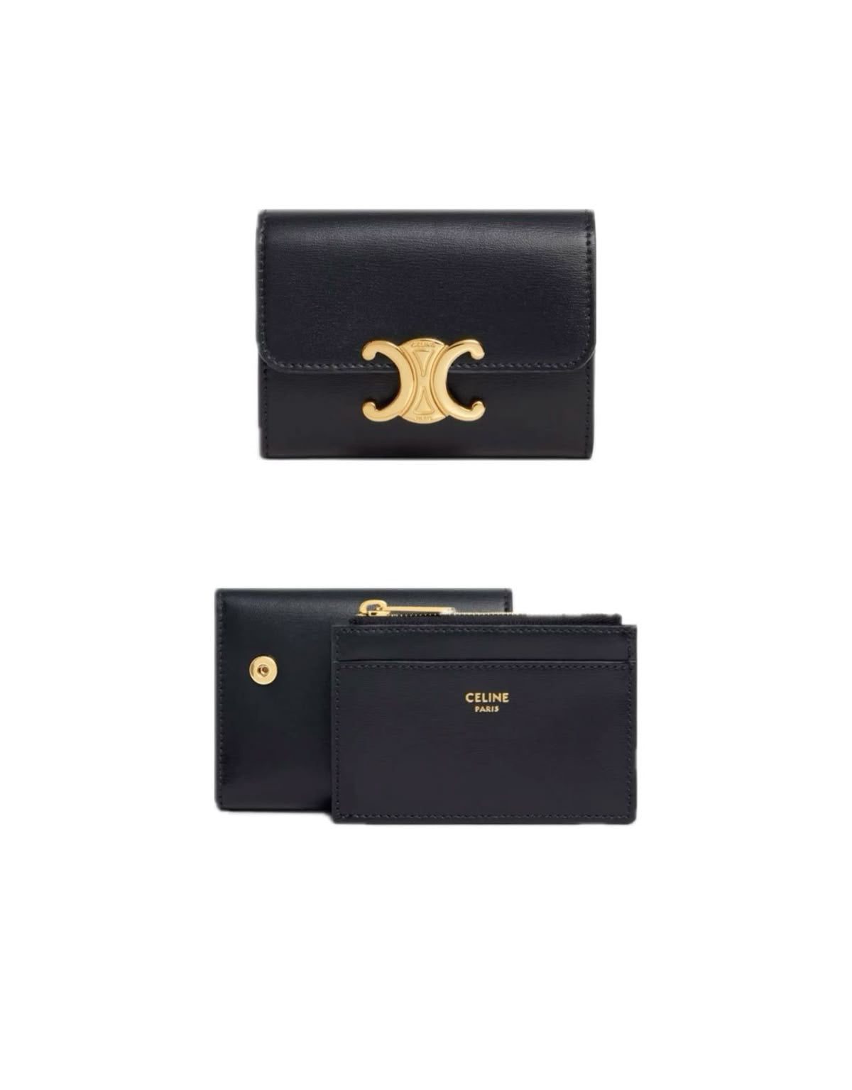 Celine Compact Wallet - Triomphe in Shiny Calfskin