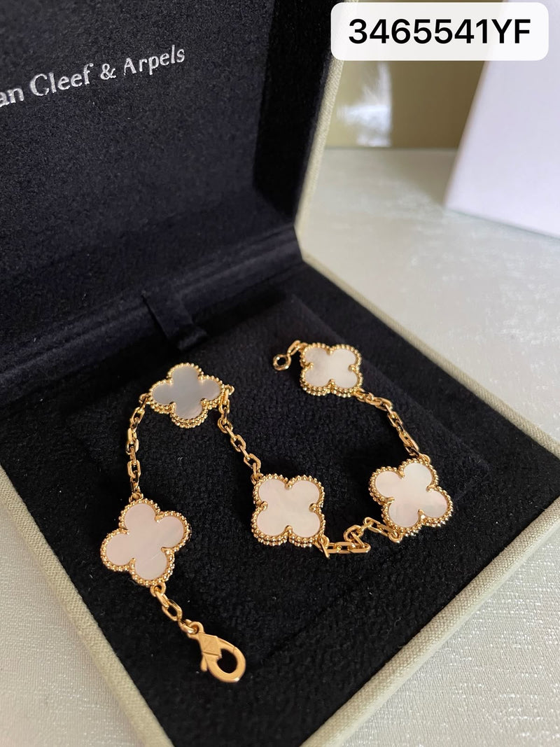 Van Cleef Arpels Vintage Alhambra Bracelet - Mother of Pearl, White