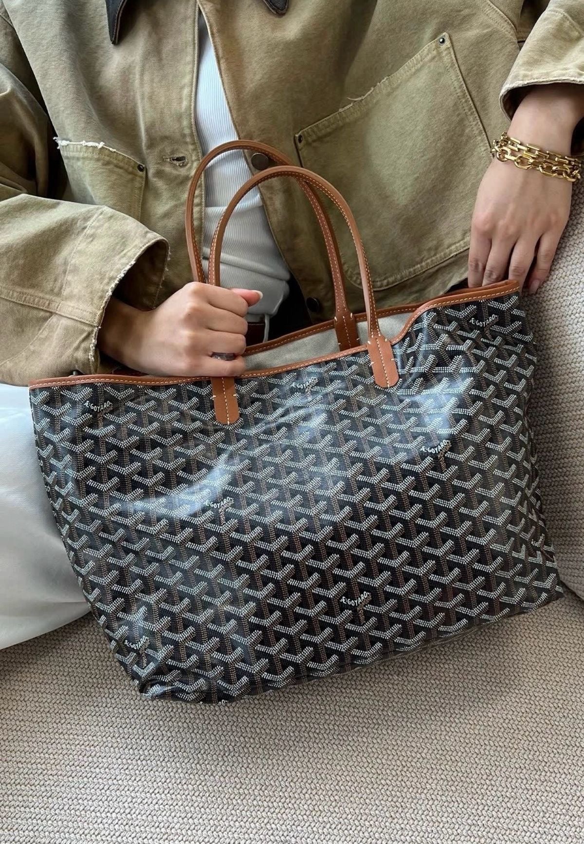 (Readystock) Goyard St Louis PM Canvas - Black & Tan