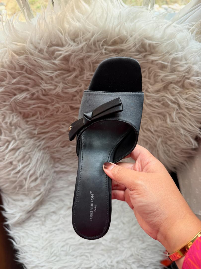 LV Cube Mule Satin Heels