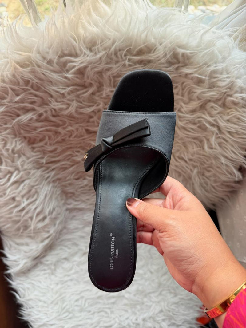 LV Cube Mule Satin Heels