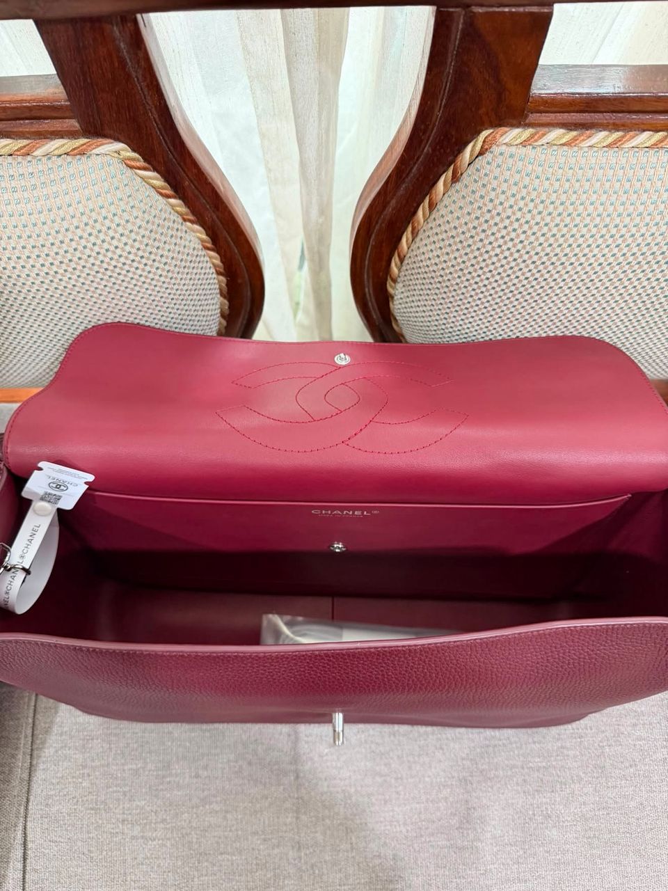 (Readystock) Chanel Maxi Flap Bag 38 - Burgundy