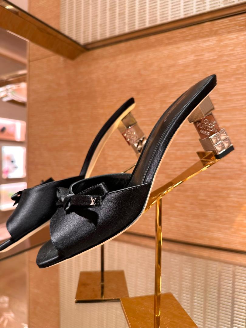 LV Cube Mule Satin Heels