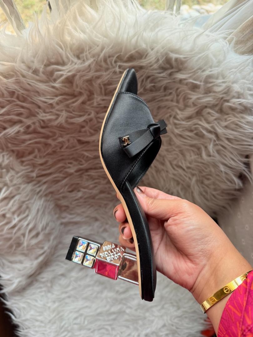 LV Cube Mule Satin Heels