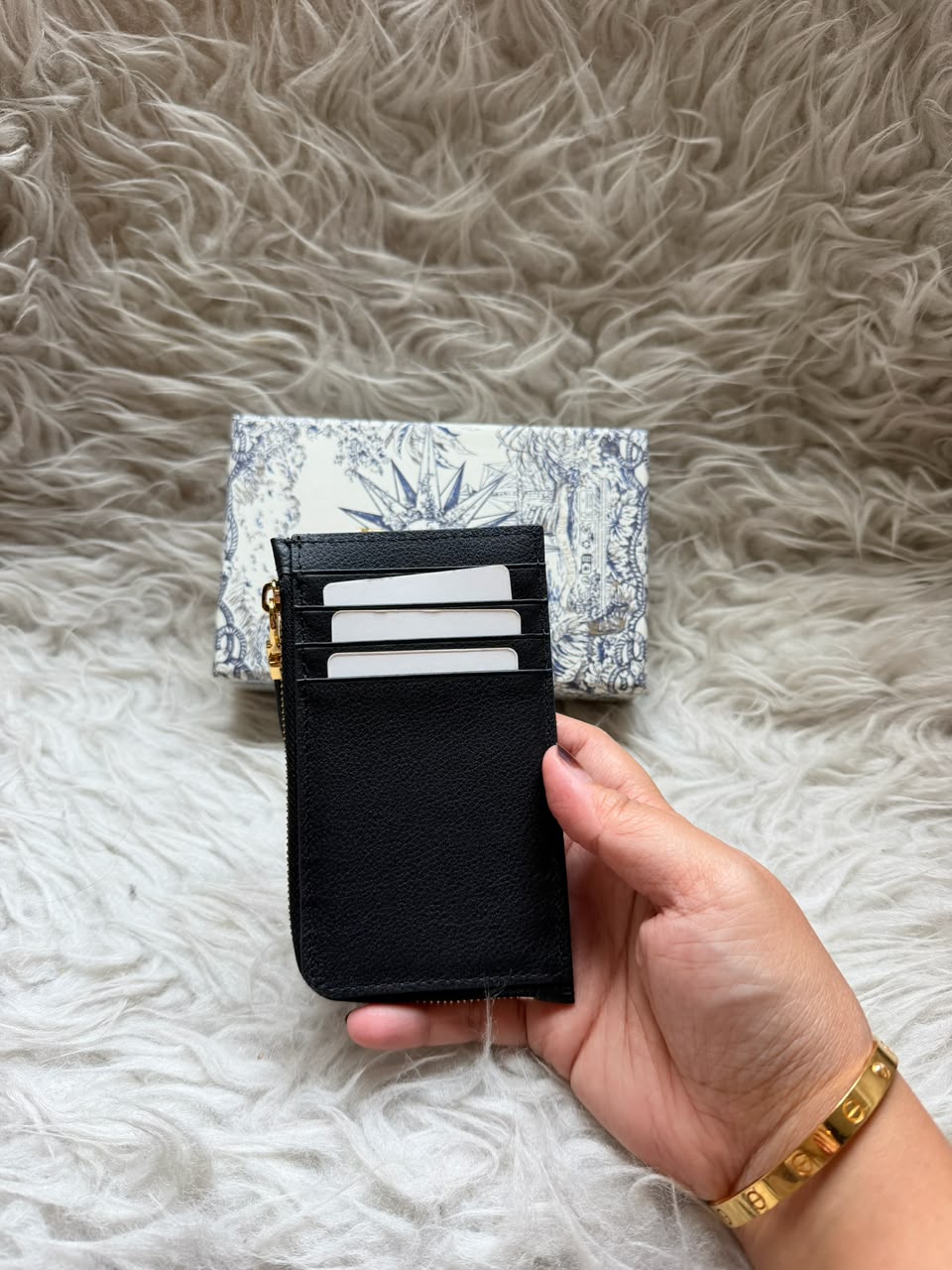 (Readystock) Dior Zipped Card Holder - Black