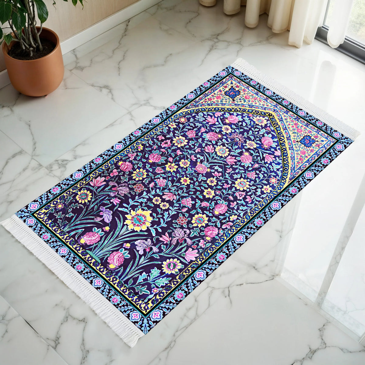 Sejadah Tebal - Navy Blossom