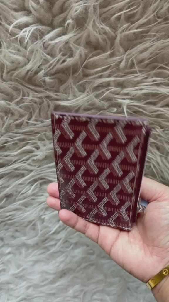 Goyard Bourbon Zipped Card Holder - Burgundy