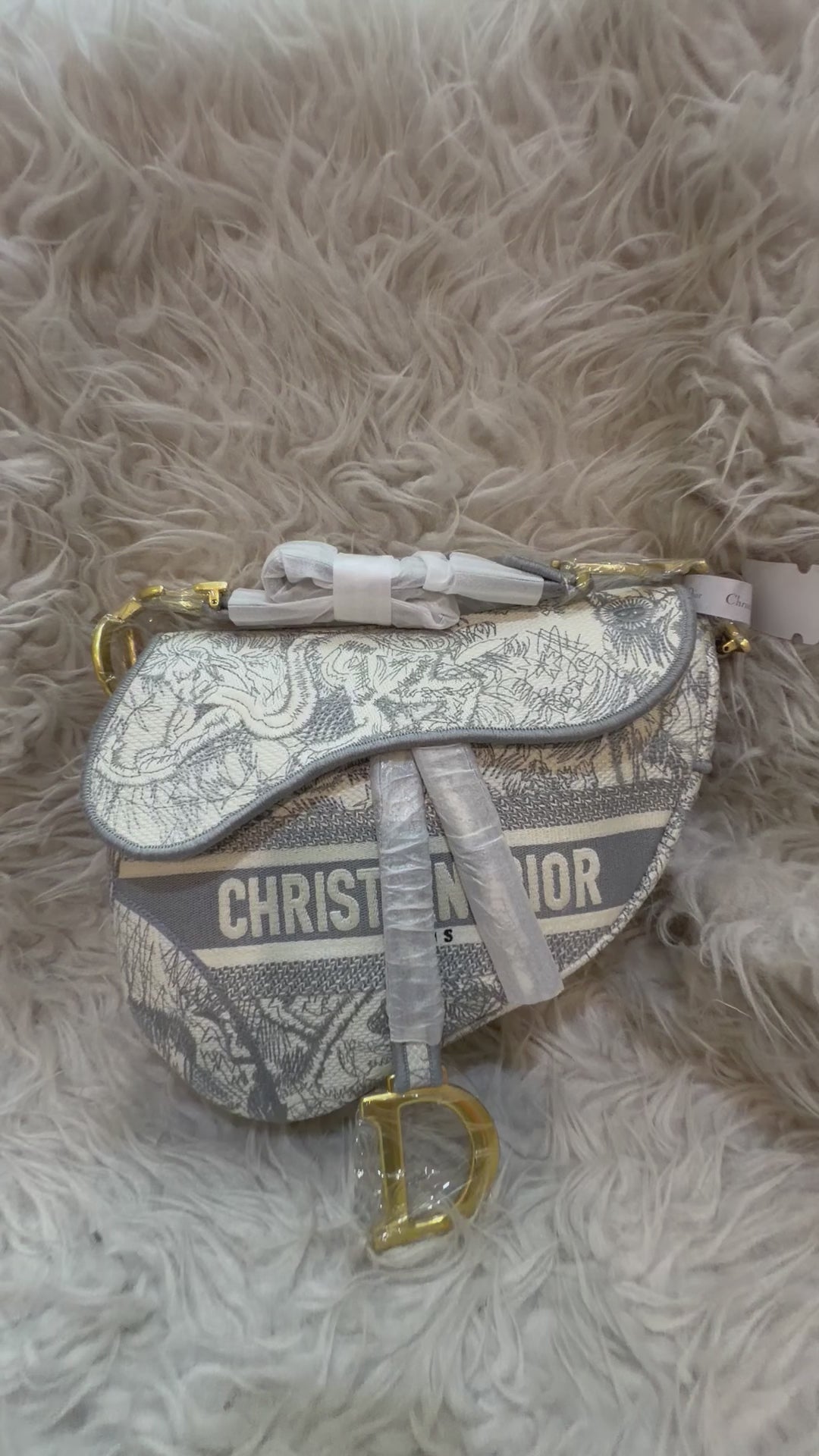 Dior Small Saddle Bag - Gray