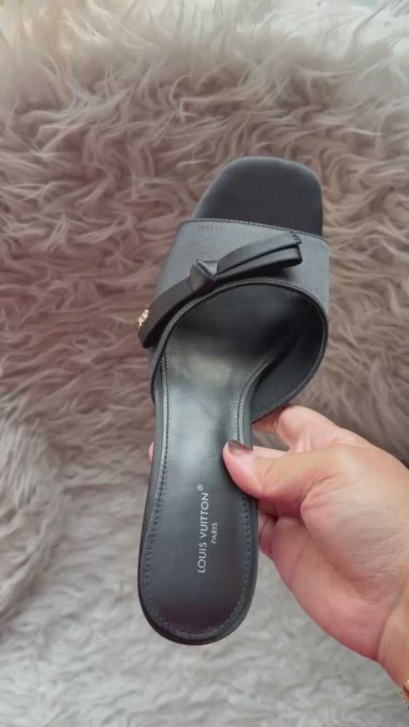 LV Cube Mule Satin Heels