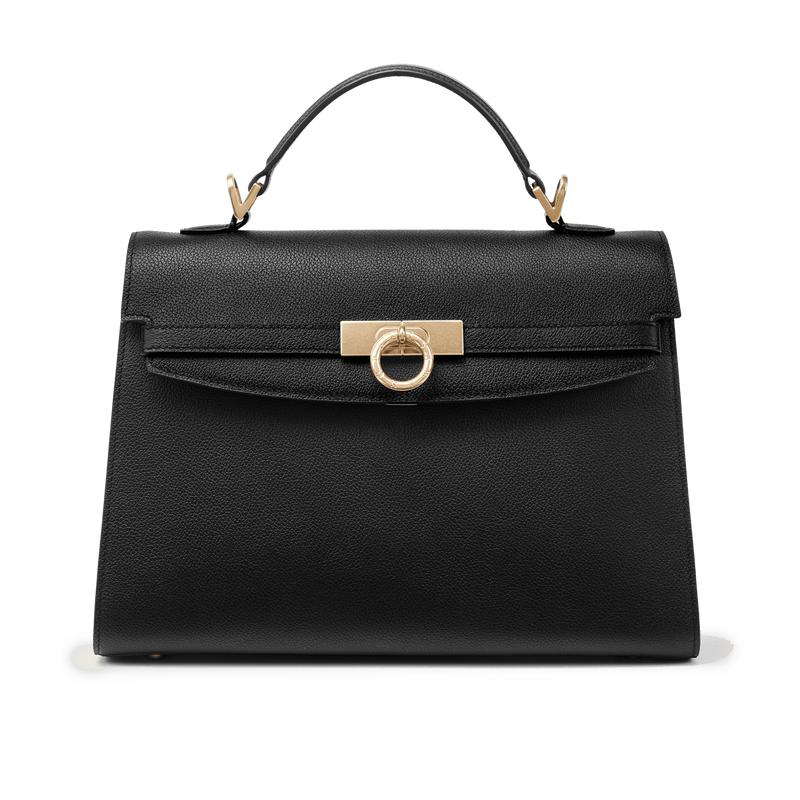 Grace Medium Top Handle Bag - Black