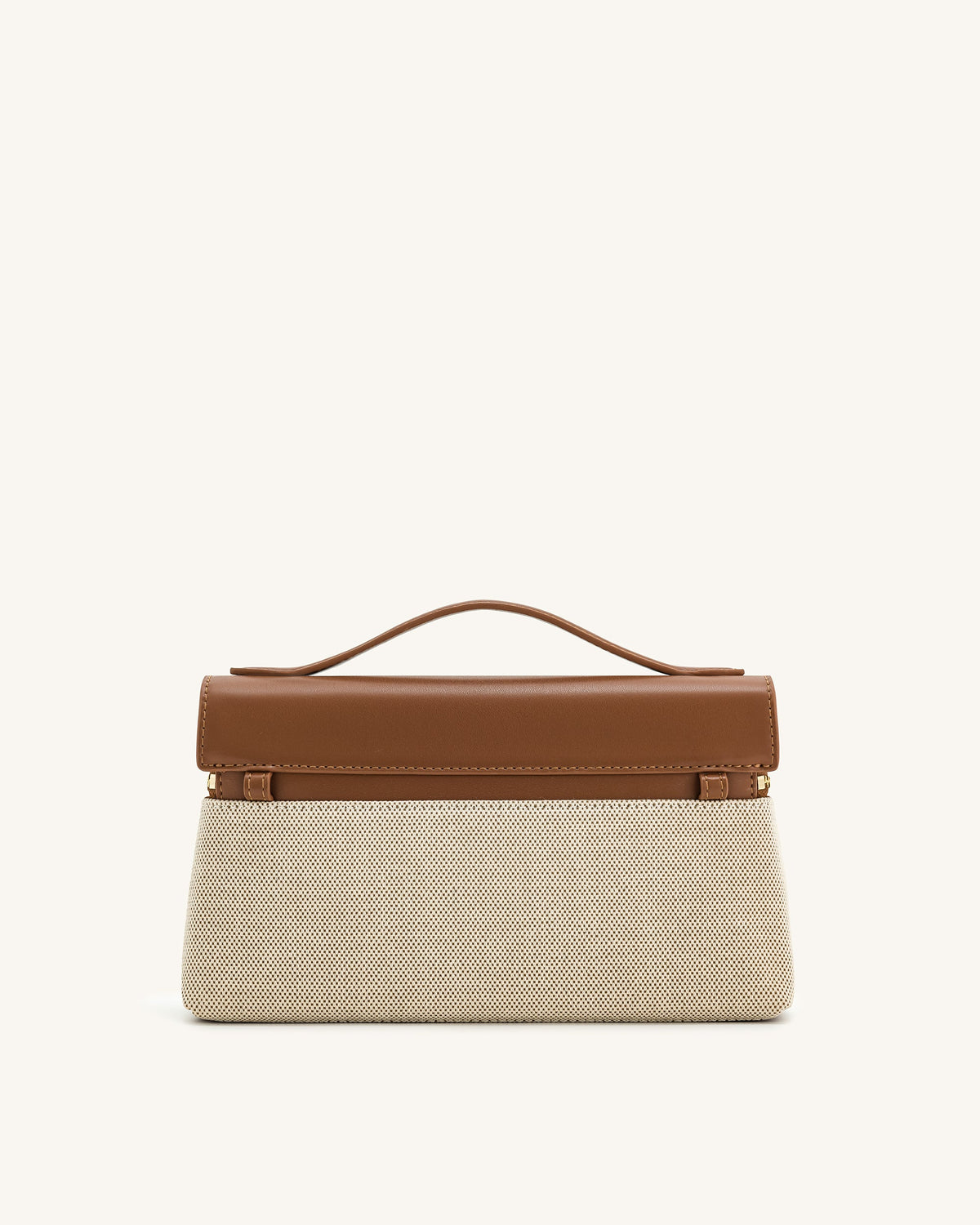 JW PEI Thea Faux Straw Top Handle Bag - Brown Canvas