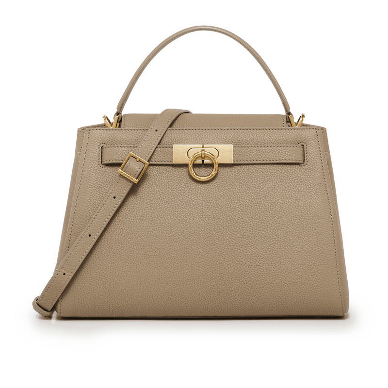 Madison Large Top Handle Bag Pebbled - Taupe