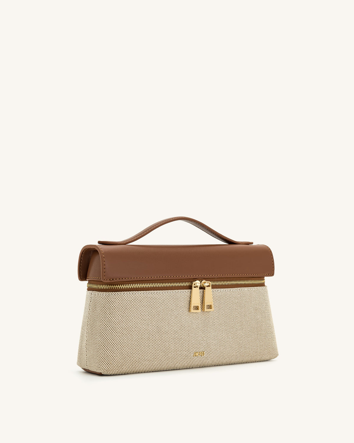 JW PEI Thea Faux Straw Top Handle Bag - Brown Canvas