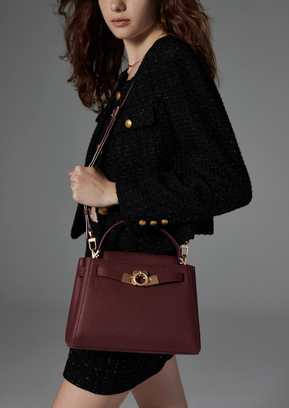 Parisa Wang Madison Top Handle Bag - Burgundy