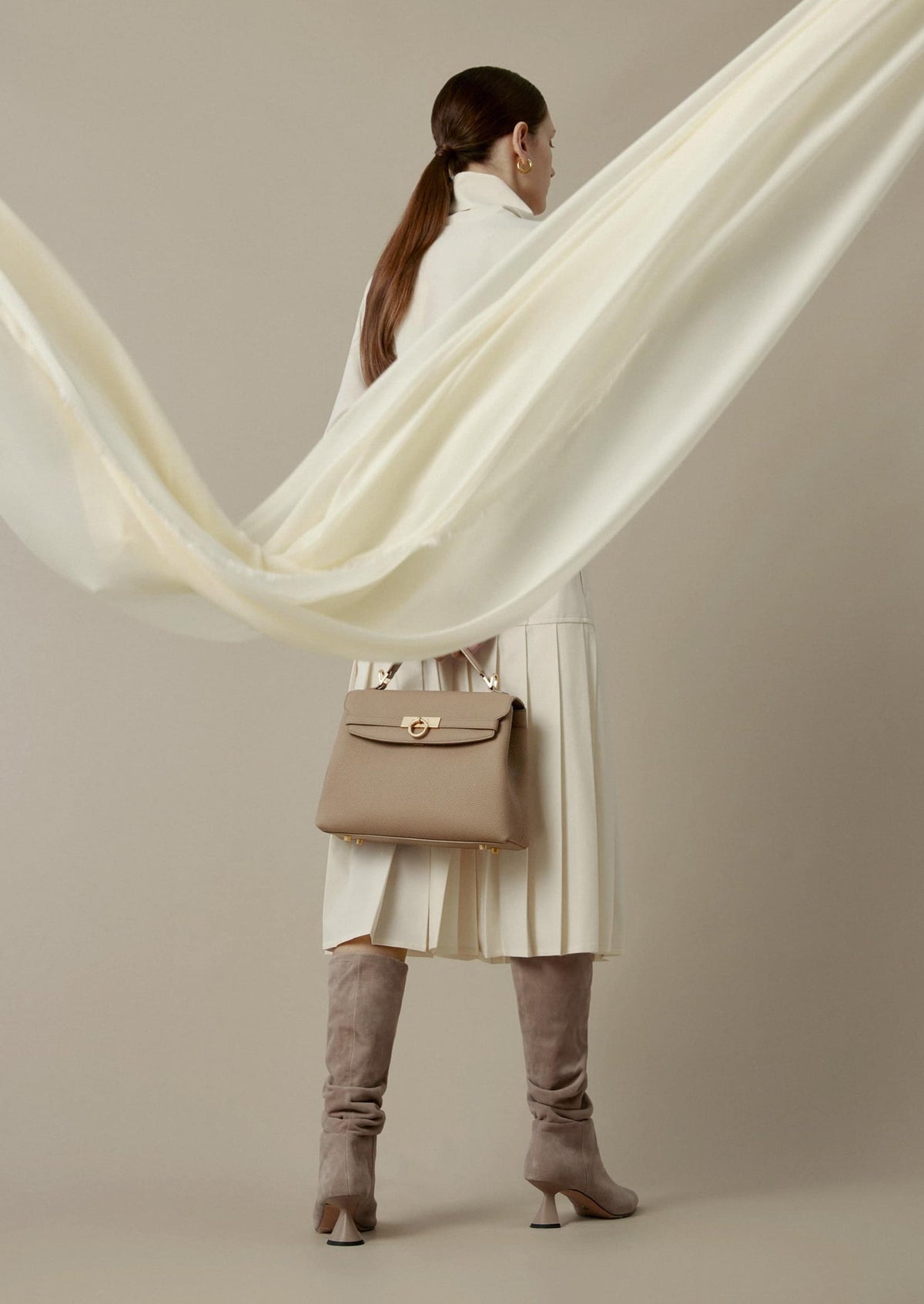 Grace Medium Soft Top Handle Bag - Taupe