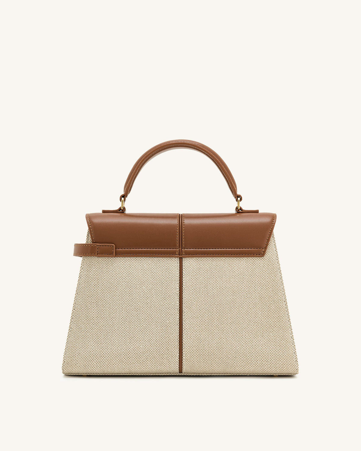 JW PEI Pink Elise Large Top Handle Bag - Brown Canvas
