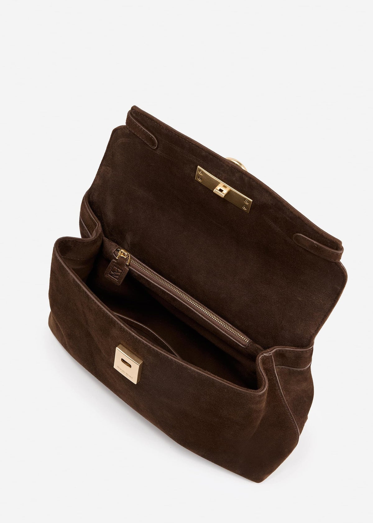 Grace Medium Soft Top Handle Bag - Chocolate Suede