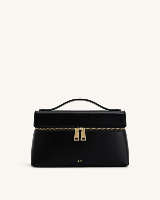 JW PEI Thea Faux Straw Top Handle Bag - Black