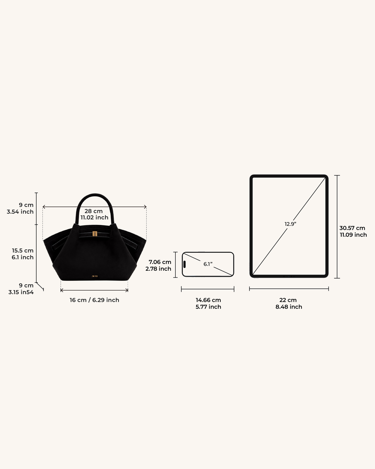 JW PEI Hana Mini Tote Bag - Black