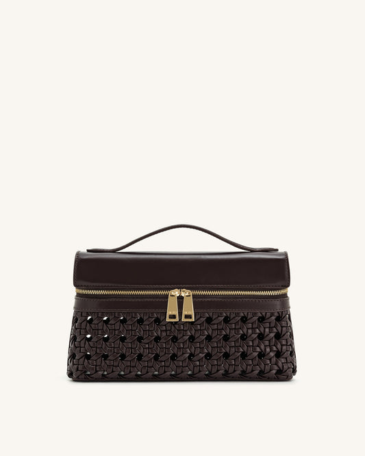 JW PEI Thea Faux Straw Top Handle Bag - Deep Claret