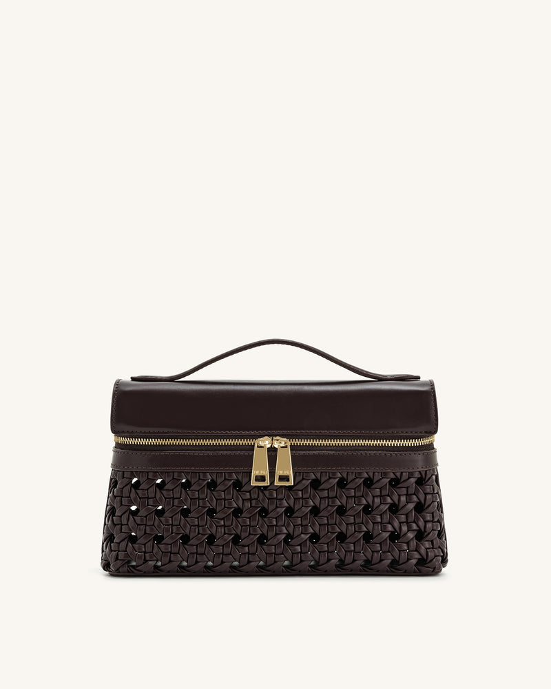 JW PEI Thea Faux Straw Top Handle Bag - Deep Claret