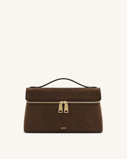 JW PEI Thea Faux Straw Top Handle Bag - Mocha Brown