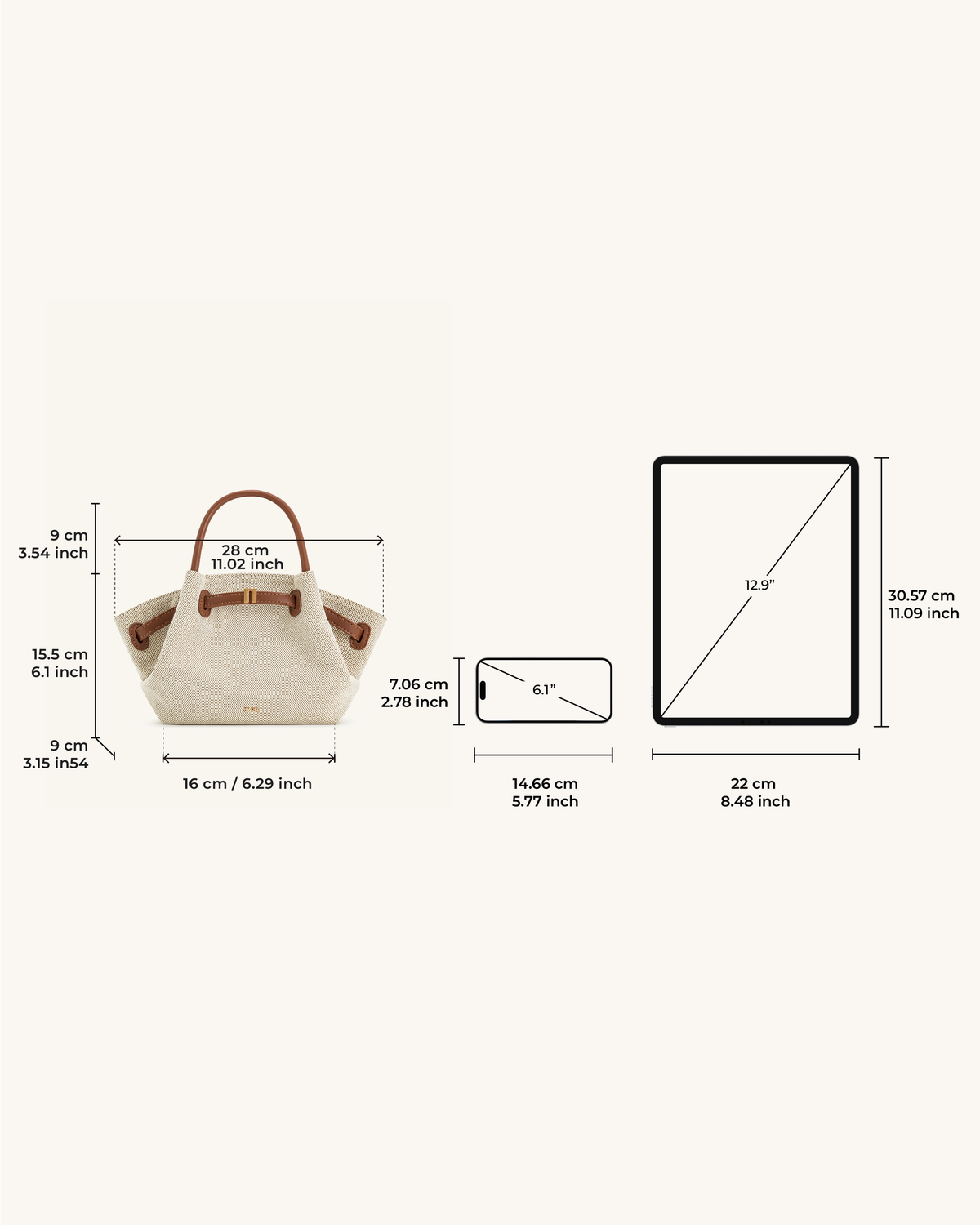 JW PEI Hana Mini Tote Bag - Brown Canvas