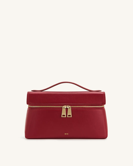 JW PEI Thea Faux Straw Top Handle Bag - Claret